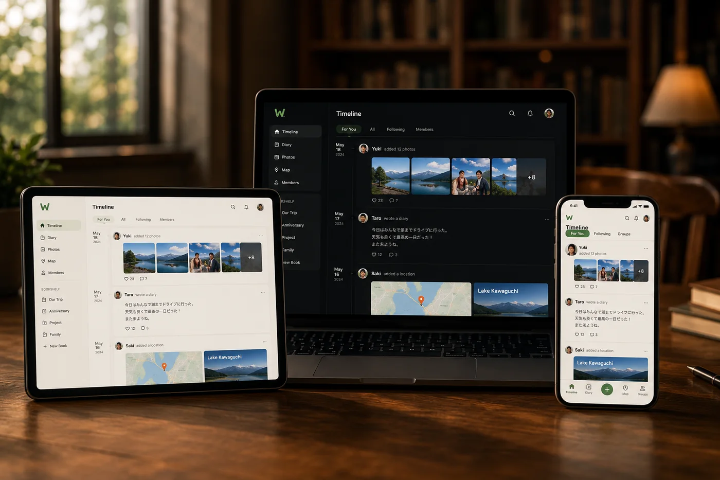what-are-you-do-ing open on a laptop, tablet, and phone